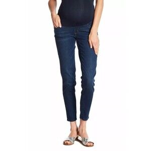 BlankNYC Pull On Maternity Skinny Stretch Jeans Over the Belly  28 Blue